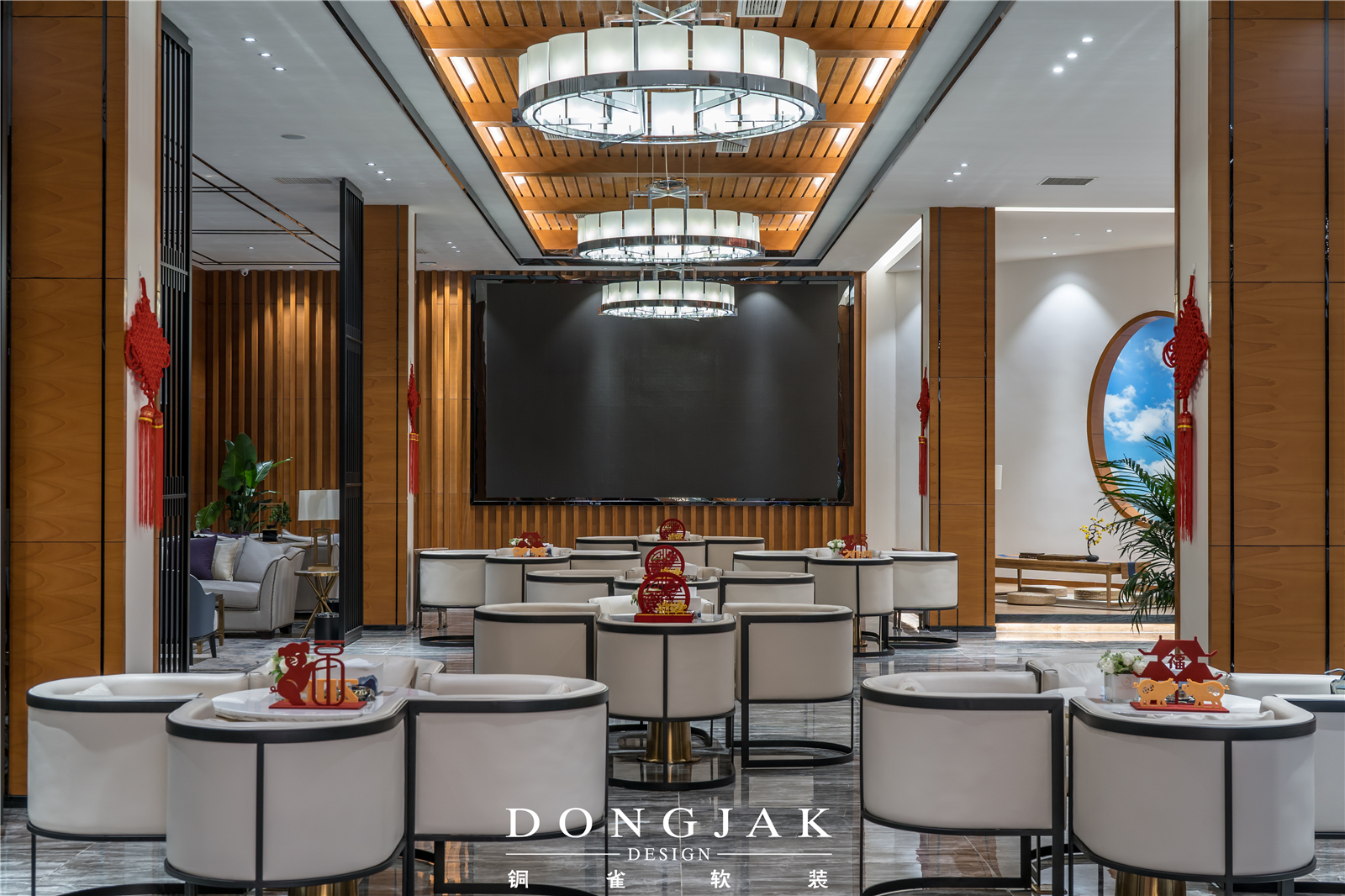 达州锦云府1500㎡售楼部新中式软装设计