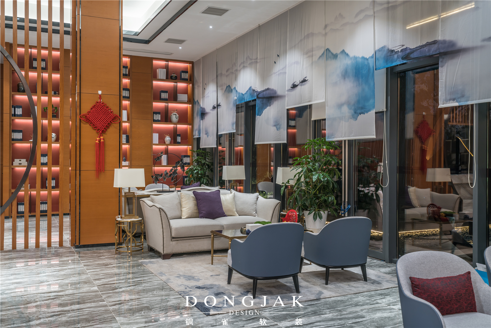 达州锦云府1500㎡售楼部新中式软装设计