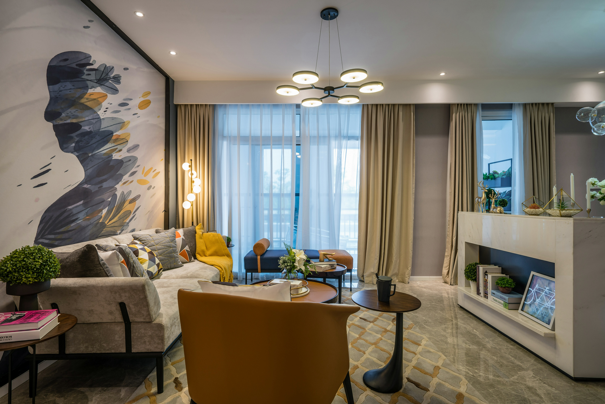 灰色窗帘在软装中，到底有多少种搭配法